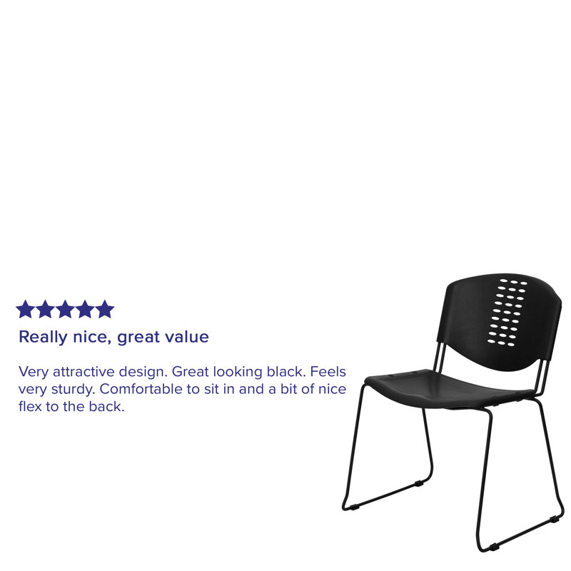 Hercules Series 400 lb Black Metal & Plastic Stackable Chair