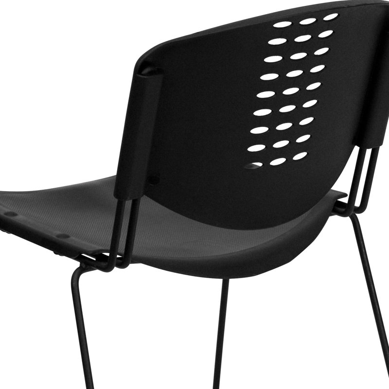 Hercules Series 400 lb Black Metal & Plastic Stackable Chair