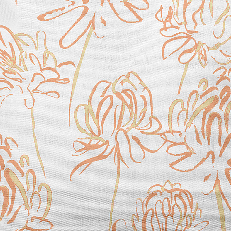 Orange Blossom Floral Reversible Square Throw Pillow