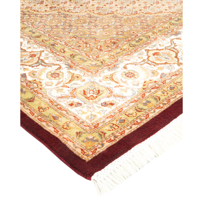 Traditional Red Hand-Knotted Wool 6' x 9' Area Rug