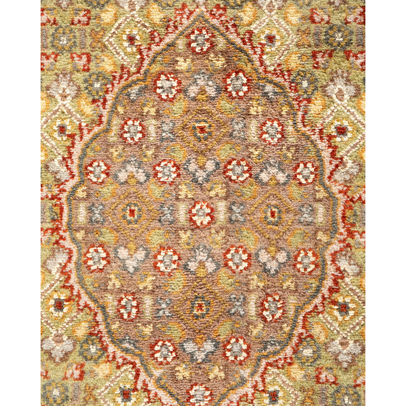 Traditional Red Hand-Knotted Wool 6' x 9' Area Rug