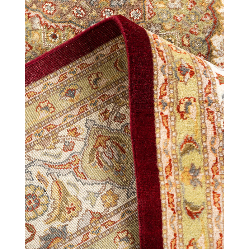 Traditional Red Hand-Knotted Wool 6' x 9' Area Rug