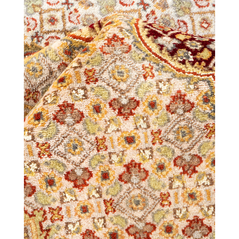 Traditional Red Hand-Knotted Wool 6' x 9' Area Rug