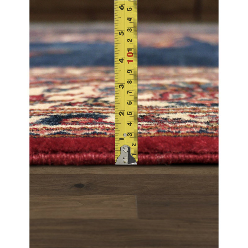 Kashan Blue and Ivory Hand-Knotted Wool Area Rug
