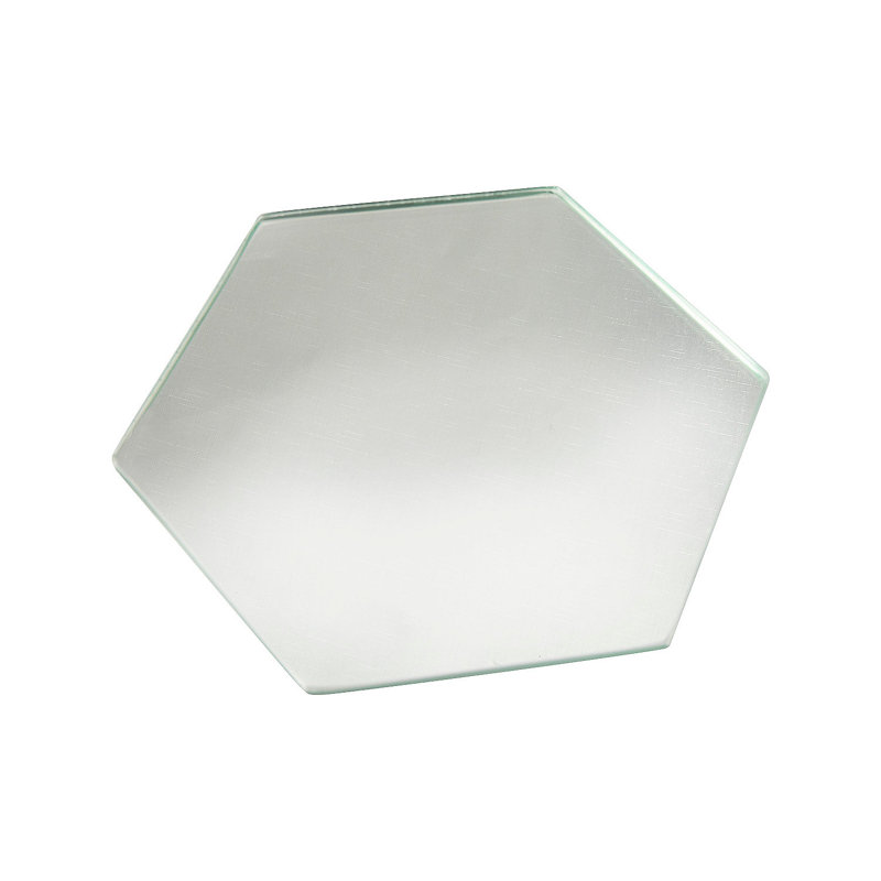 Hexagonal Clear Glass Table Mirrors Set of 6