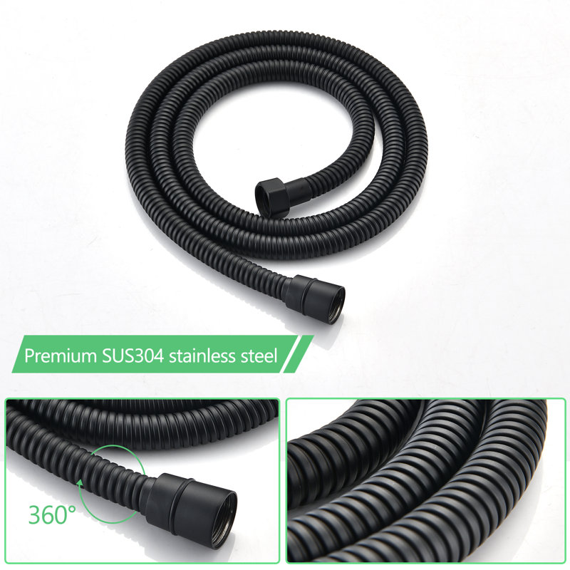 Matte Black Rainfall Shower Head and Tub Faucet Set