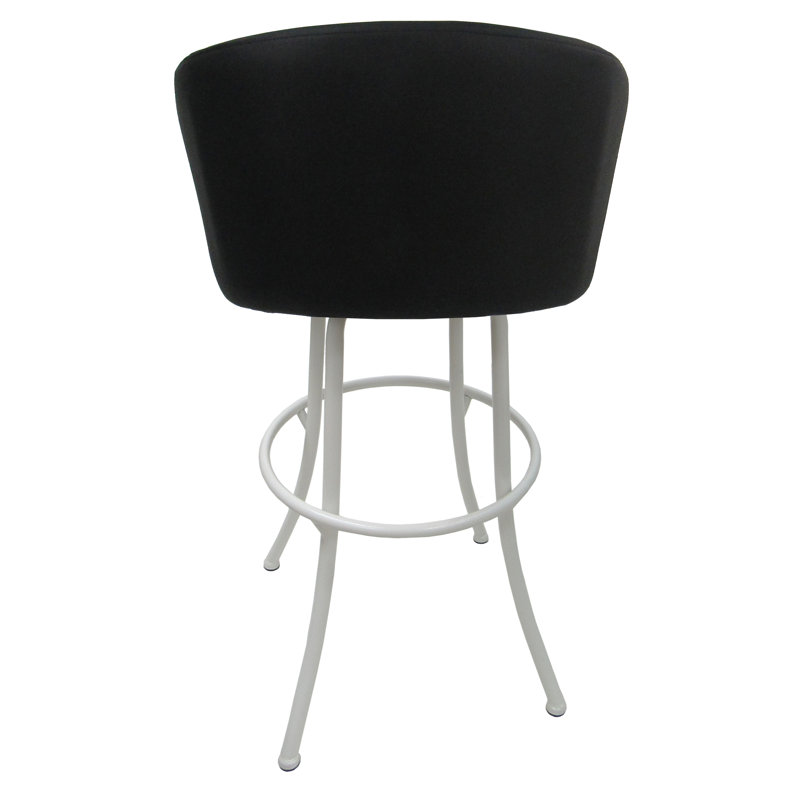 Charcoal Black Swivel Extra Tall Metal Bar Stool with Custom Upholstery