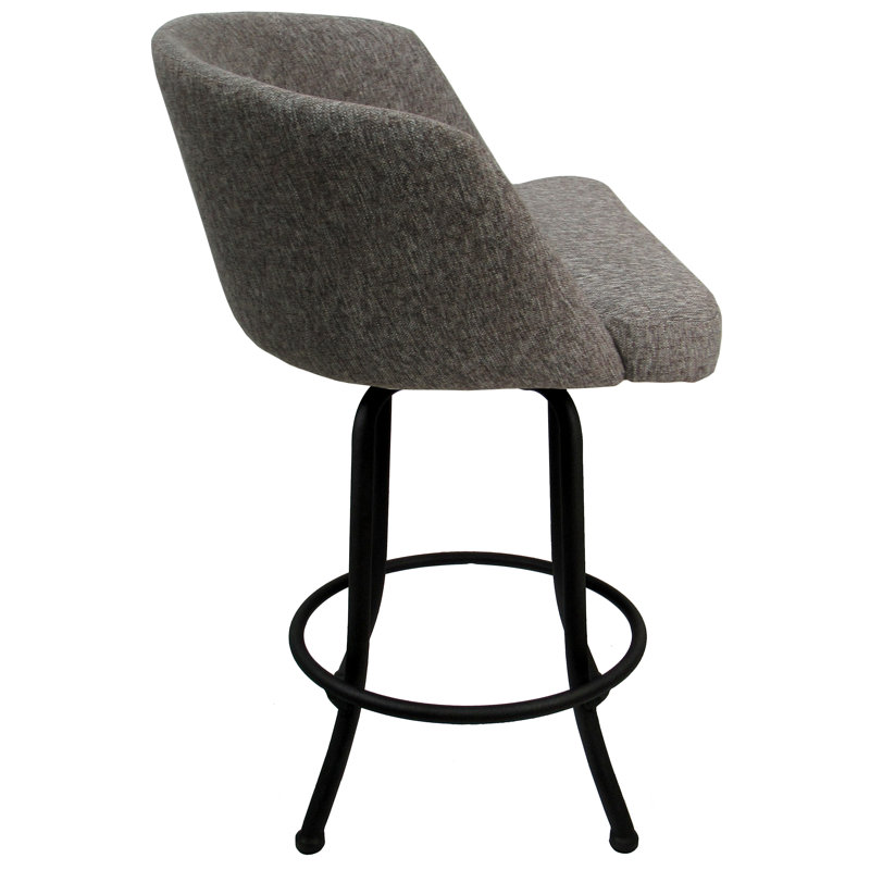 Joey Mojave Grey Swivel Counter Stool with Powder-Coated Metal Frame