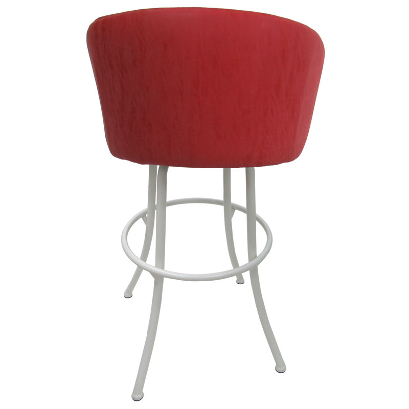 Charcoal Black Swivel Extra Tall Metal Bar Stool with Custom Upholstery