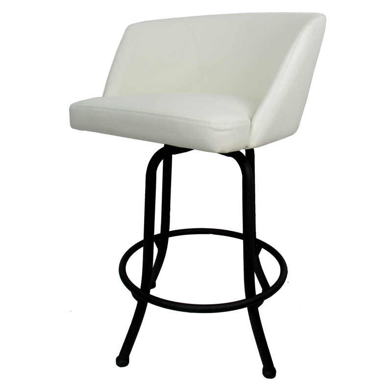 Joey Mojave Grey Swivel Counter Stool with Powder-Coated Metal Frame