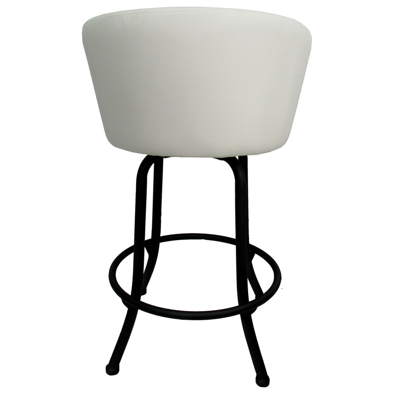 Joey Mojave Grey Swivel Counter Stool with Powder-Coated Metal Frame
