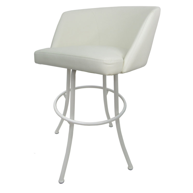 Joey Swivel Spectator Height Metal Bar Stool - Black