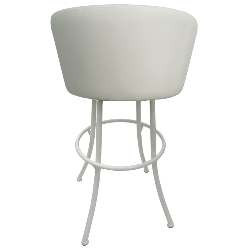 Charcoal Black Swivel Extra Tall Metal Bar Stool with Custom Upholstery