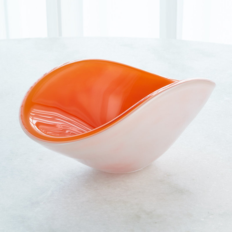 Azure Handcrafted Pinched Glass Decorative Bowl