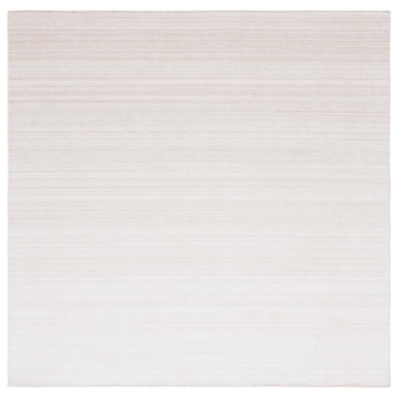 Handmade Beige Flat Woven Synthetic Square Rug 6'