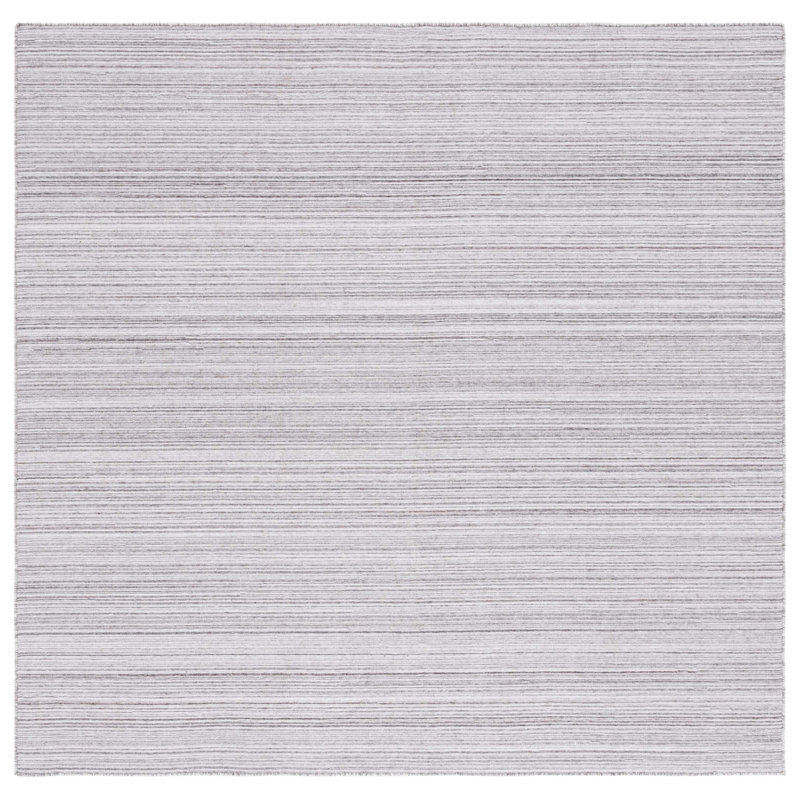 Ivory Flat Woven Handmade Square Synthetic Rug