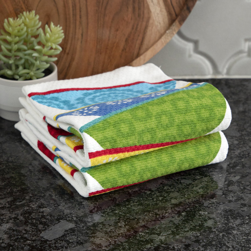 Colorful Cotton Dual-Purpose Kitchen Dish Towel Set, 2-Pack