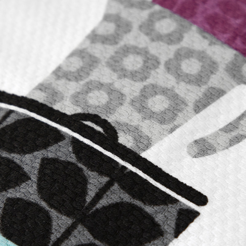 Dual-Purpose Cotton Kitchen Dish Towel Set with Pots and Pans Print