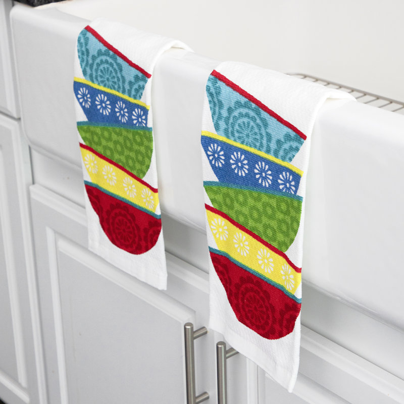 Colorful Cotton Dual-Purpose Kitchen Dish Towel Set, 2-Pack