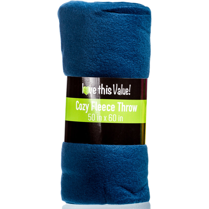 Navy Blue Soft Fleece Machine Washable Throw Blanket