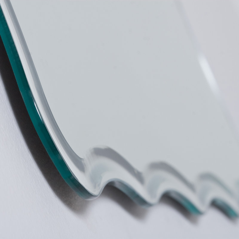 Contour Scalloped Beveled Frameless Wall Mirror 30" x 22"
