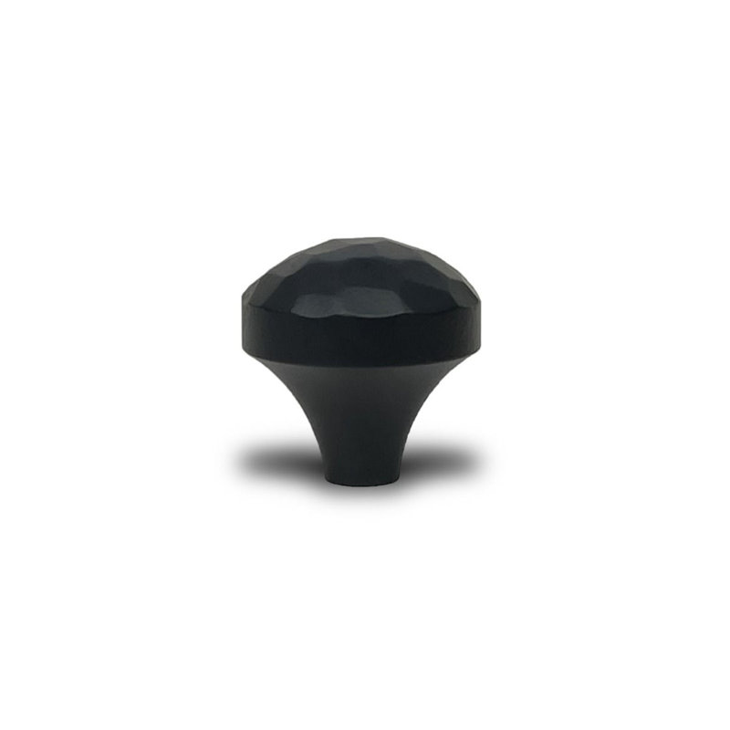 Black Iron Round Mushroom Cabinet Knob with Mounting Hardware