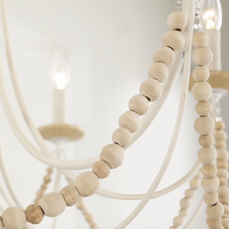 Brentwood Coastal White 29" Crystal Chandelier with Candle-Like Warmth