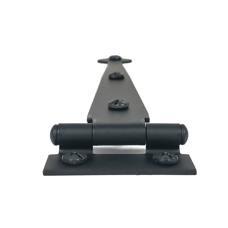 Black Iron 3/8" Offset Heart Style Strap Cabinet Hinge