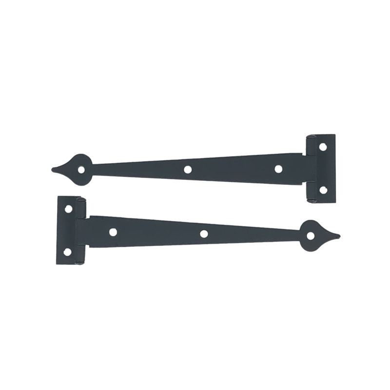 Black Iron 3/8" Offset Heart Style Strap Cabinet Hinge