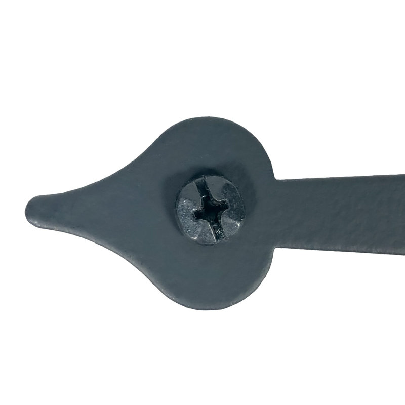 Black Iron 3/8" Offset Heart Style Strap Cabinet Hinge