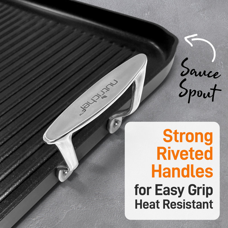 20'' x 13'' Hard-Anodized Nonstick Double Burner Grill & Griddle