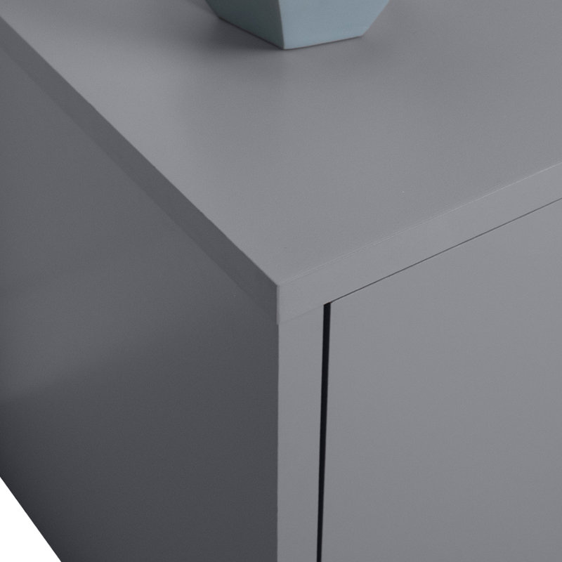 Eco-Friendly Gray Engineered Wood TV Stand with Storage, 71"L