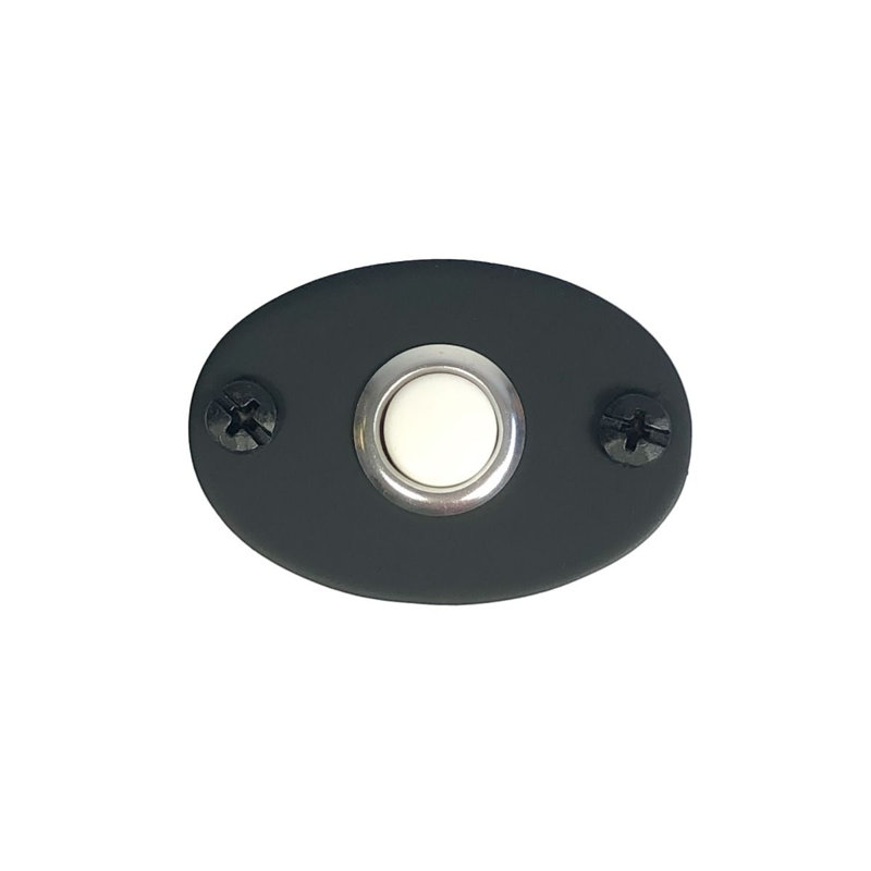 Matte Black Oval Lighted Doorbell Button