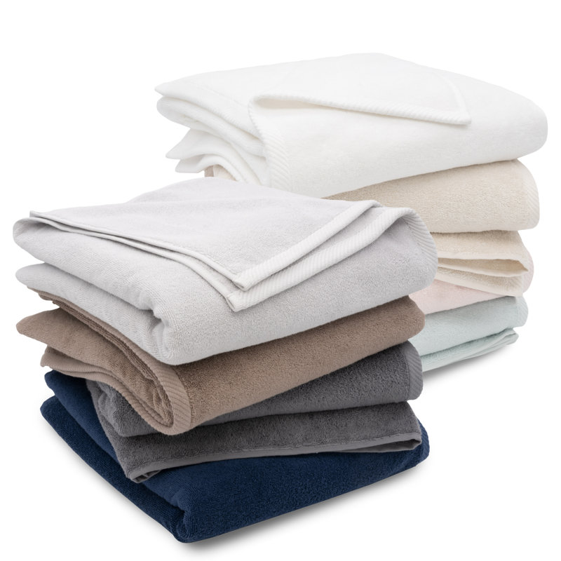 Ediree White Turkish Cotton Bath Towels Set of 2