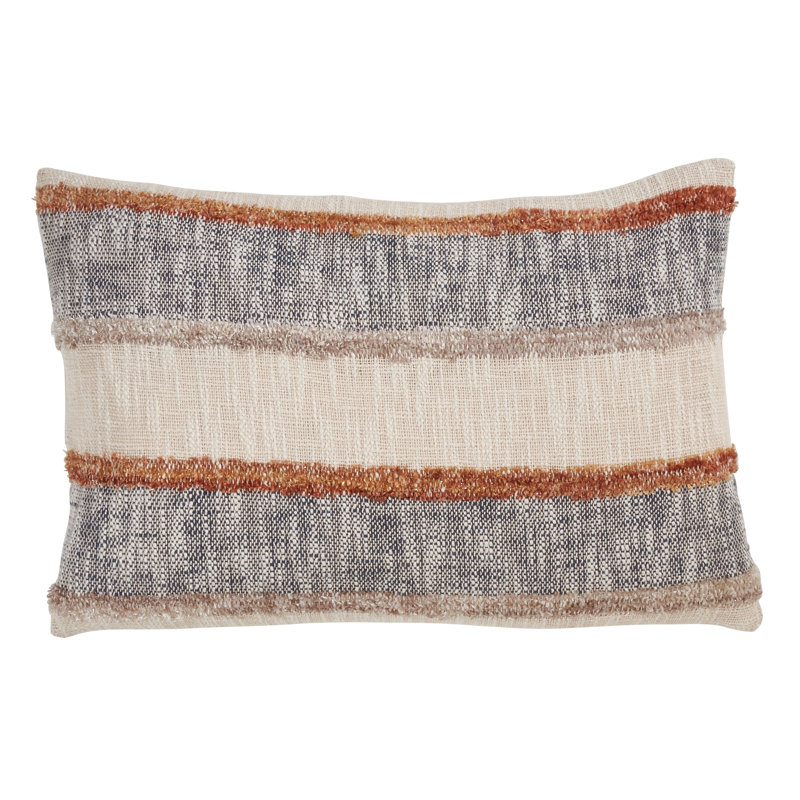 16 x 24 Inch Multicolor Cotton Striped Throw Pillow Cover