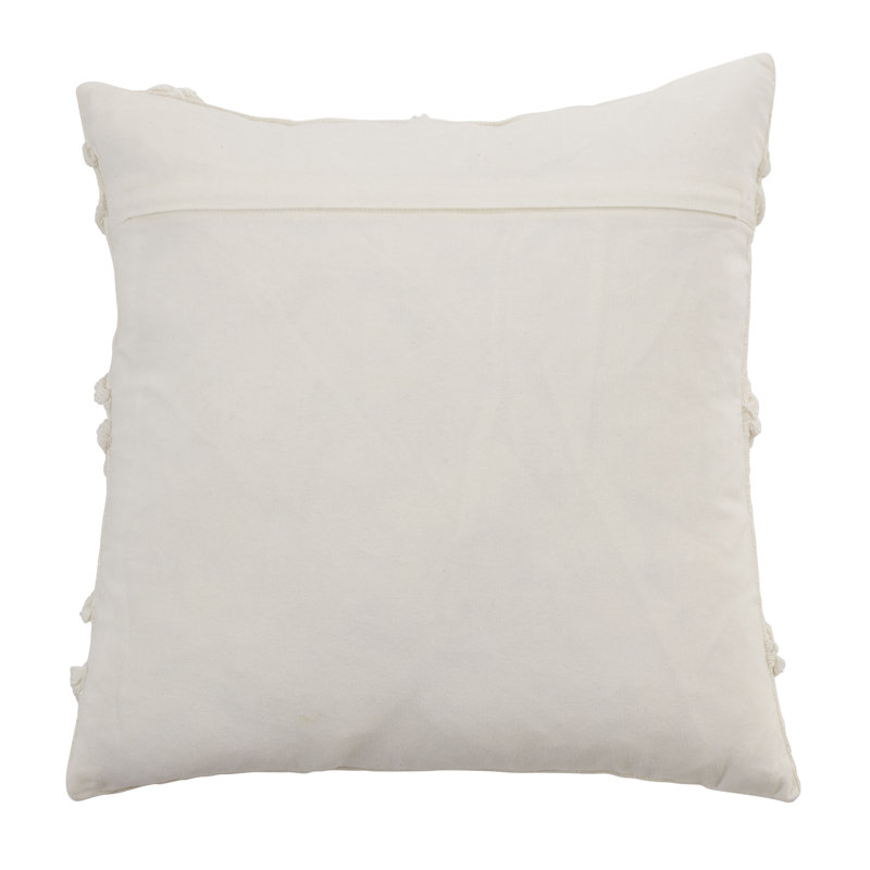 Ivory Diamond Tufted Cotton Throw Pillow