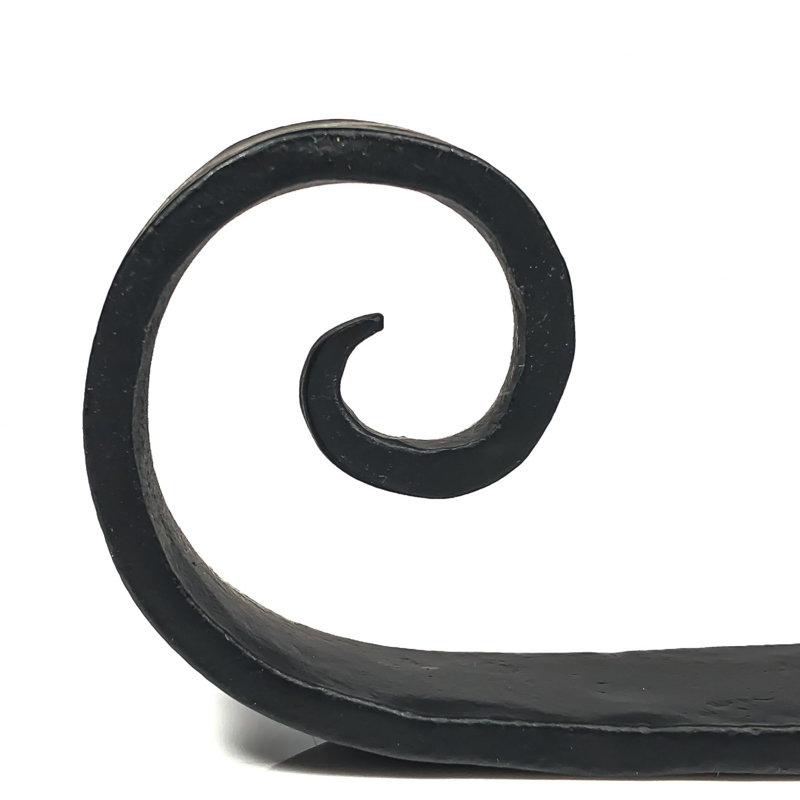 Matte Black Hand Forged Scroll Shutter Holdback Pair