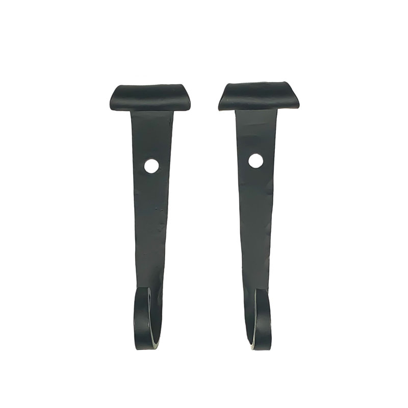 Matte Black Hand Forged Scroll Shutter Holdback Pair