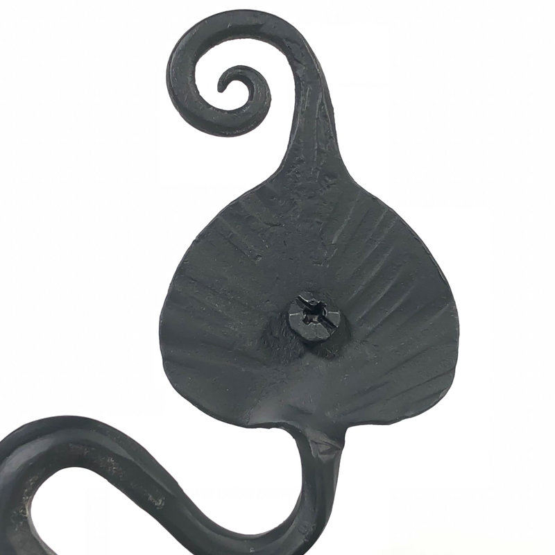 Black Iron 20" Leaf Design Wall Mounted Towel Bar