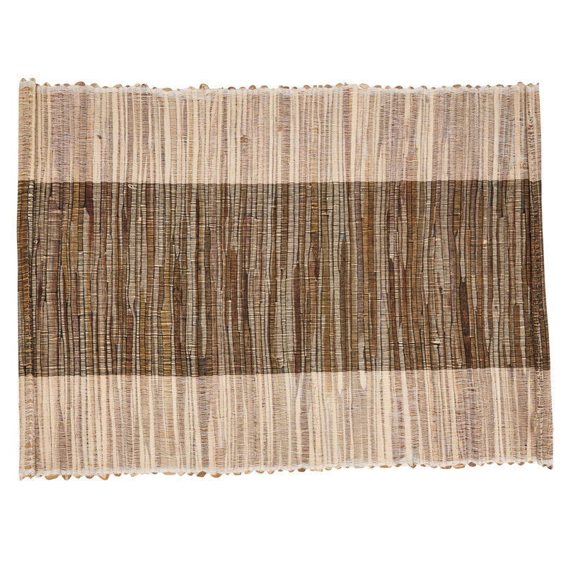 Natural Green Shimmering Banded Placemat Set of 4
