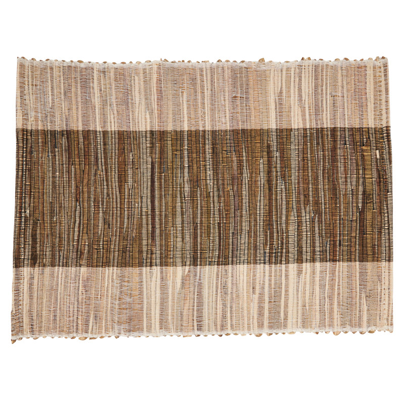 Natural Green Shimmering Banded Placemat Set of 4
