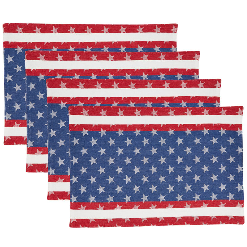 Americana Cotton Rectangular Patriotic Placemats Set of 4
