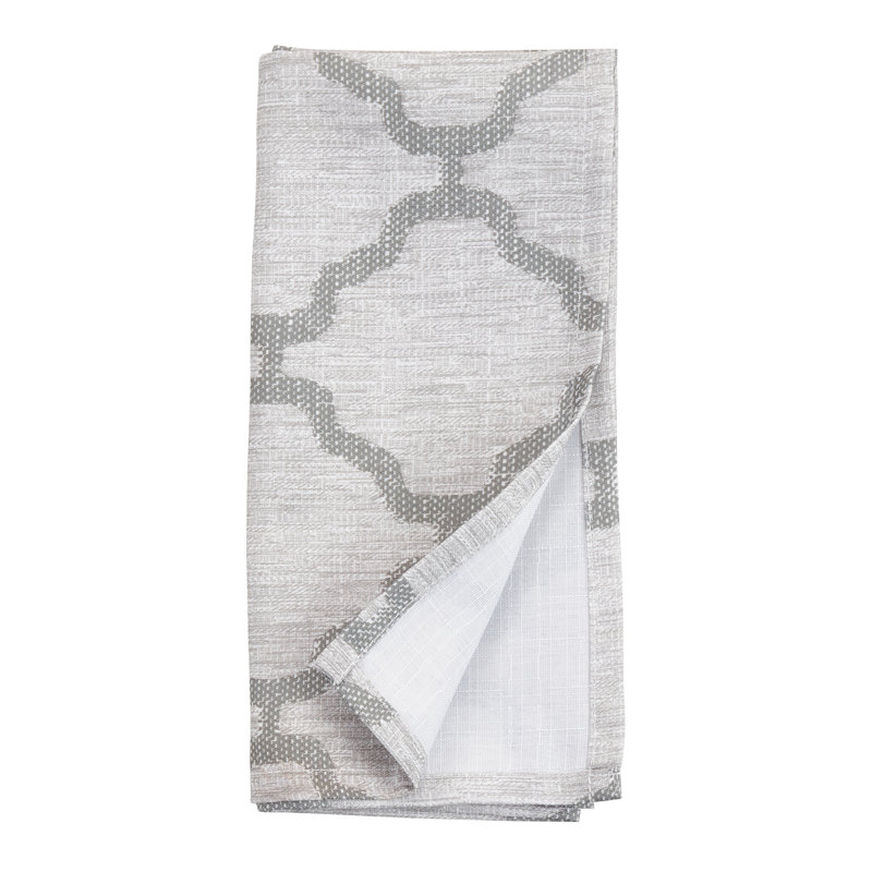 Gray Polyester Moroccan Design Dinner Napkins Set of 4