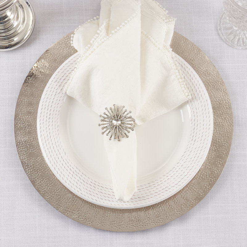 Silver Jewel Starburst Iron Napkin Rings Set of 4