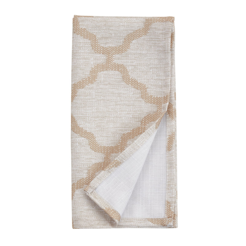 Taupe Polyester Geometric Square Napkin Set of 4