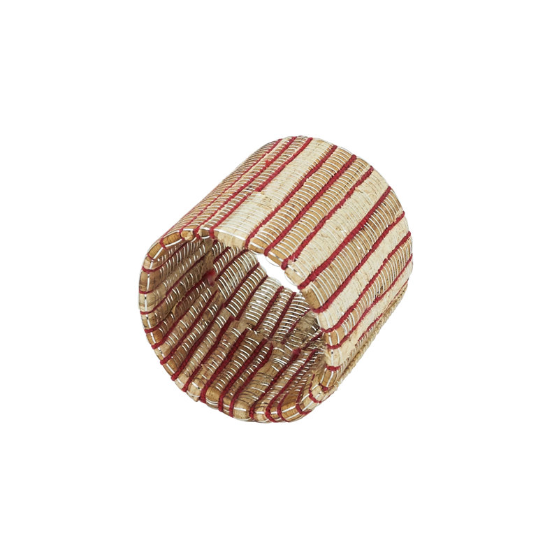Rust Woven Water Hyacinth Napkin Rings Set of 4