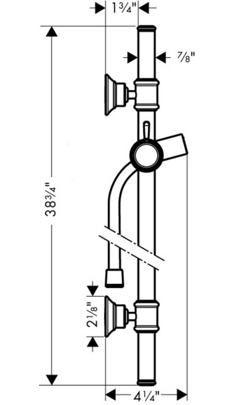 Polished Nickel 32" Modern Wall Slide Bar