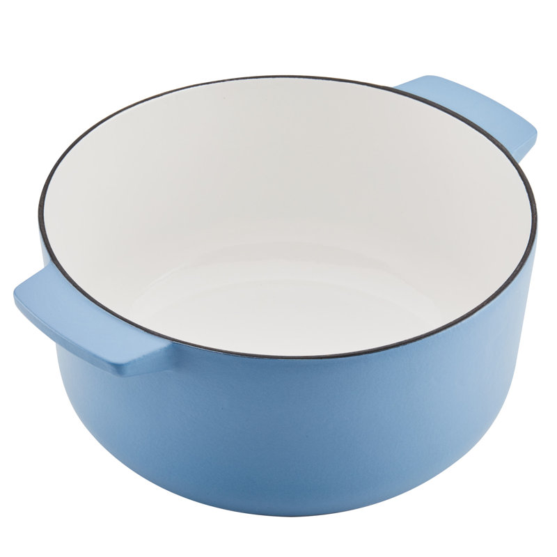Blue Enameled Cast Iron Round Dutch Oven, 6-Quart
