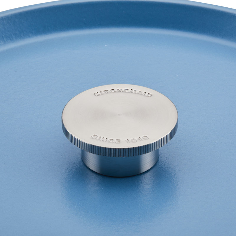 Blue Enameled Cast Iron Round Dutch Oven, 6-Quart