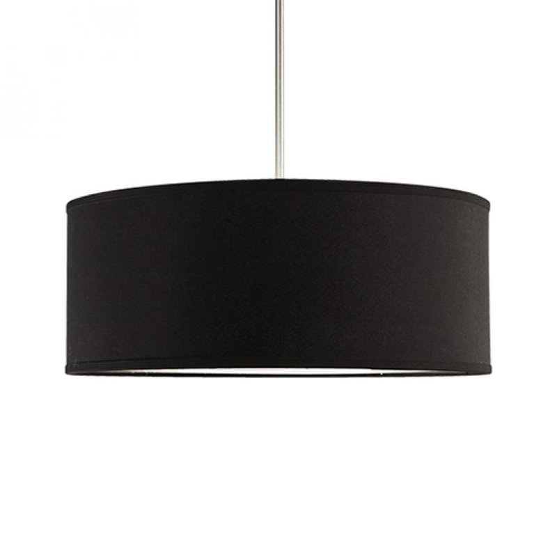Gregory Black Drum Pendant Light with Nickel Finish